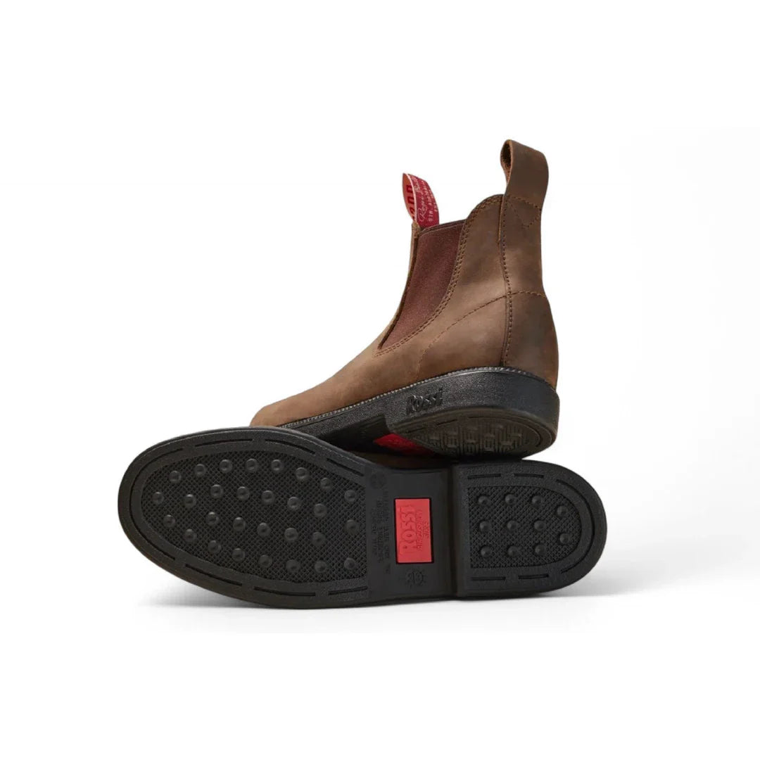 Booma 607 - Ghete Chelsea din piele maro rustic