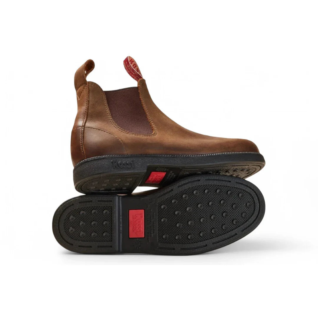 Booma 607 - Ghete Chelsea din piele maro-cenușie