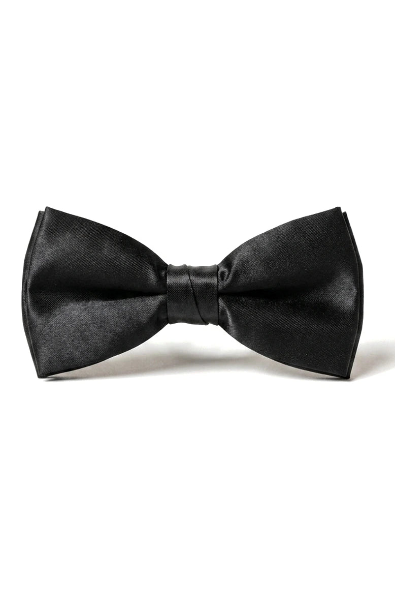 Cămașă unisex pentru bărbați și băieți, cu papion, satin negru, cu clipsuri