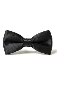 Cămașă unisex pentru bărbați și băieți, cu papion, satin negru, cu clipsuri