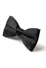 Cămașă unisex pentru bărbați și băieți, cu papion, satin negru, cu clipsuri