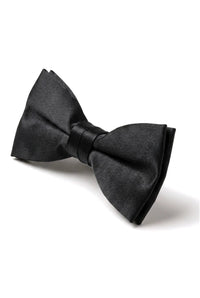 Cămașă unisex pentru bărbați și băieți, cu papion, satin negru, cu clipsuri