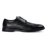 Cambridge - Pantofi Derby Brogue cu Wingtip pentru bărbați, negri