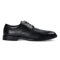 Cambridge - Pantofi Derby Brogue cu Wingtip pentru bărbați, negri