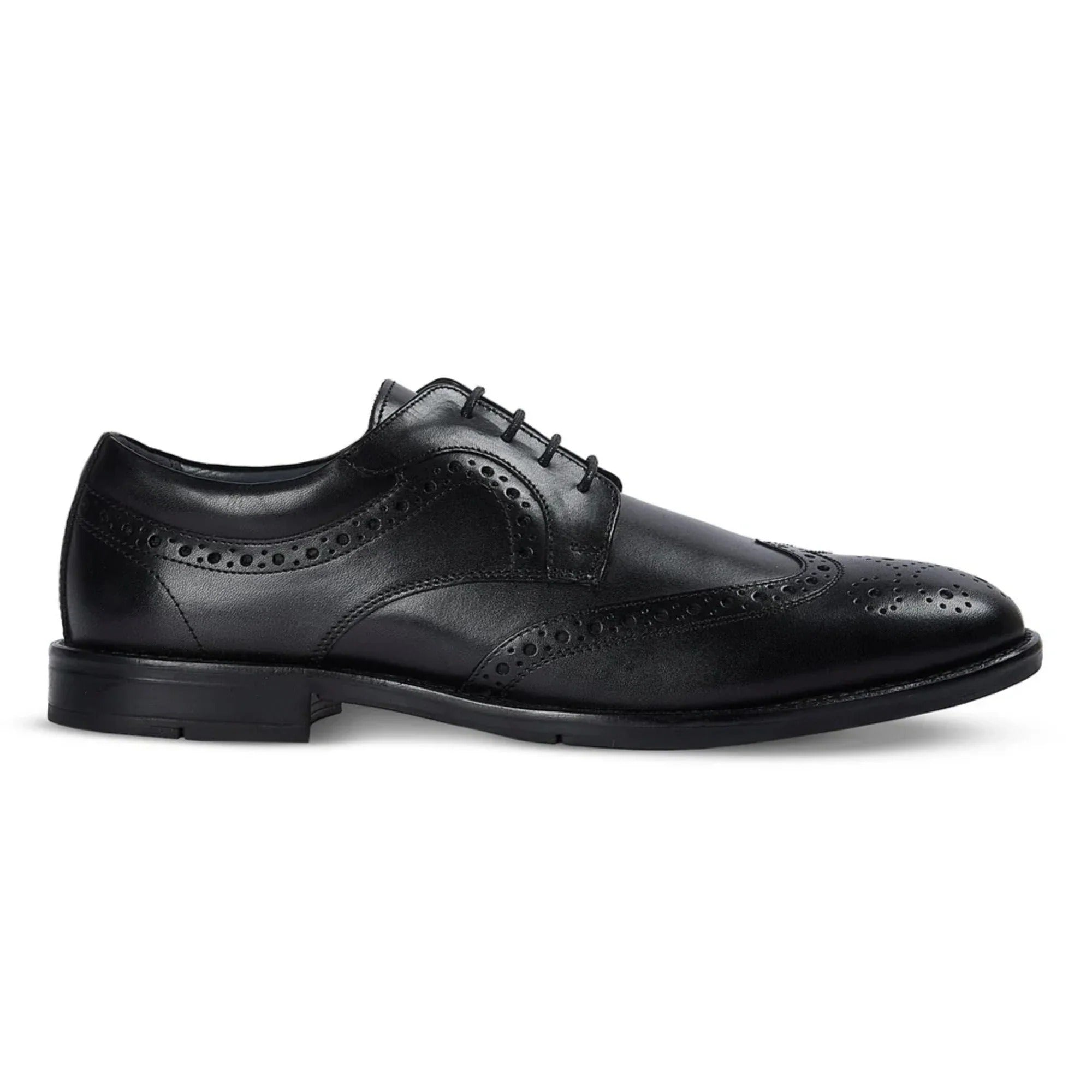 Cambridge - Pantofi Derby Brogue cu Wingtip pentru bărbați, negri