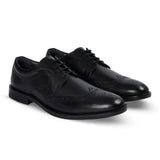 Cambridge - Pantofi Derby Brogue cu Wingtip pentru bărbați, negri