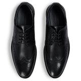 Cambridge - Pantofi Derby Brogue cu Wingtip pentru bărbați, negri
