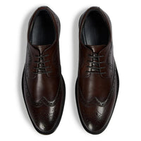 Cambridge - Pantofi Derby Brogue cu Wingtip, maro închis, pentru bărbați
