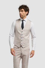 Caridi - Vestă de mireasă bărbătească din tweed bej