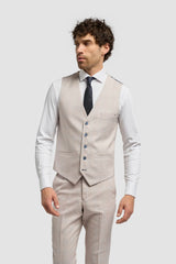 Caridi - Vestă de mireasă bărbătească din tweed bej
