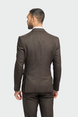 Caridi - Sacou bărbătesc din tweed maro