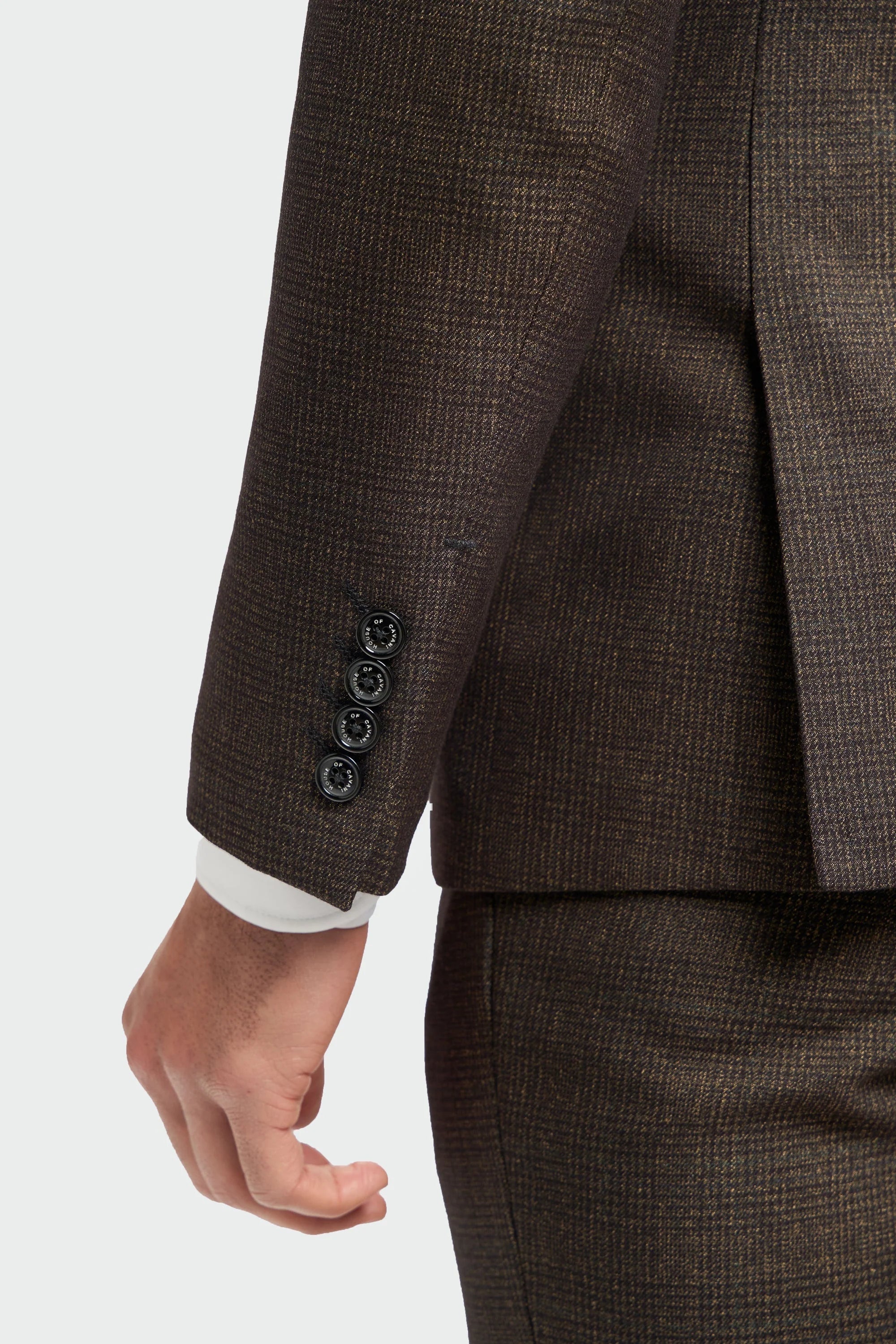 Caridi - Sacou bărbătesc din tweed maro