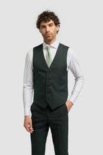 Vestă bărbătească din tweed verde măsliniu Caridi