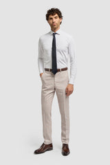Caridi - Pantaloni de mireasă bej din tweed pentru bărbați