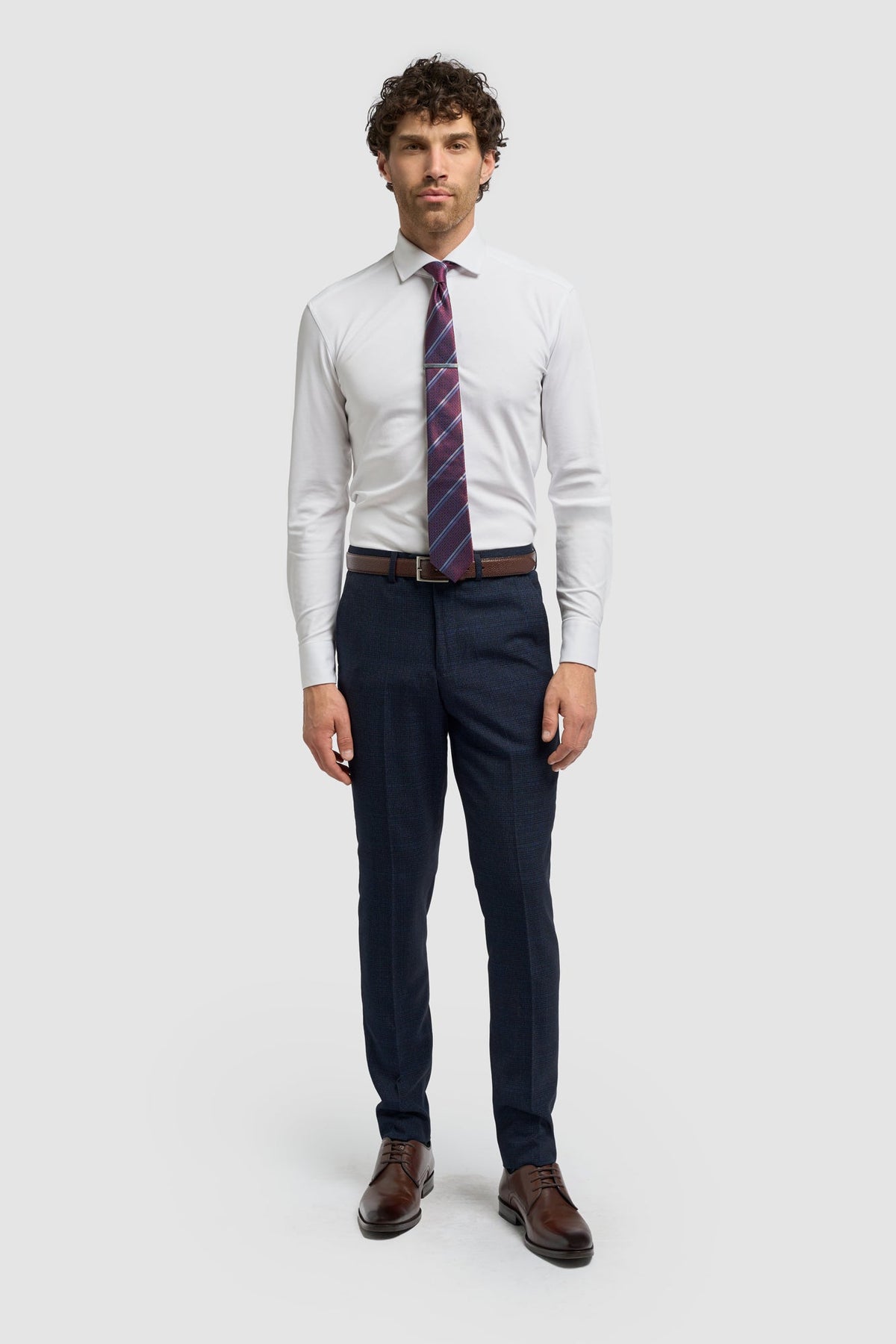 Caridi - Pantaloni bărbătești din tweed bleumarin