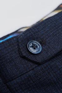 Caridi - Pantaloni bărbătești din tweed bleumarin
