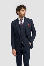 Caridi - Sacou bărbătesc din tweed bleumarin