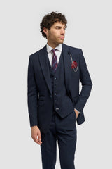 Caridi - Sacou bărbătesc din tweed bleumarin