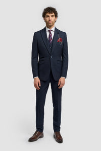 Caridi - Sacou bărbătesc din tweed bleumarin