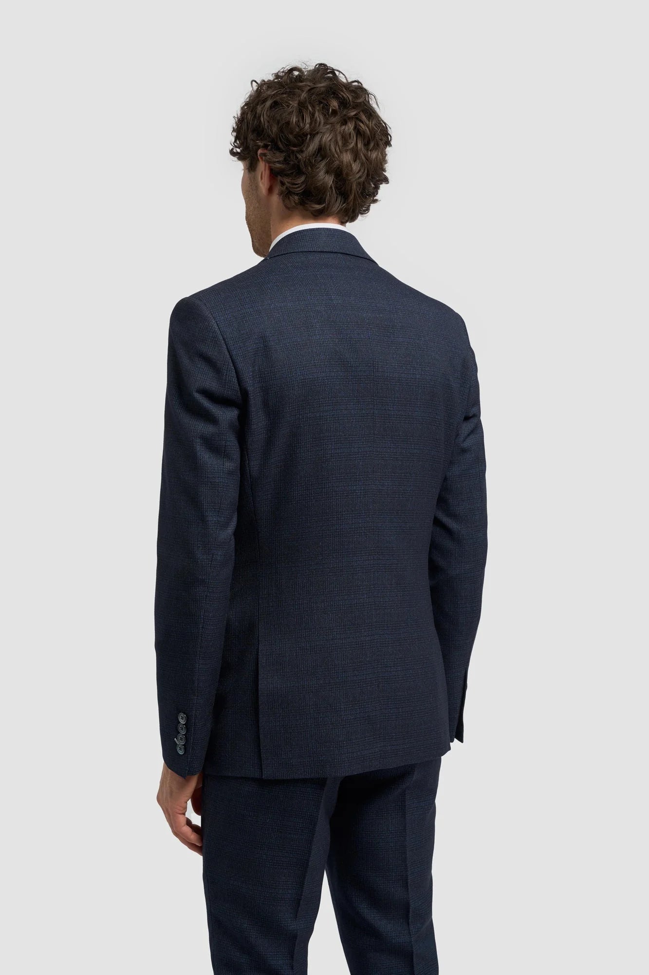 Caridi - Sacou bărbătesc din tweed bleumarin