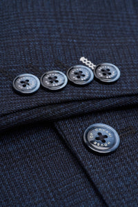 Caridi - Sacou bărbătesc din tweed bleumarin