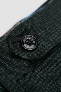 Pantaloni bărbătești din tweed verde măsliniu Caridi