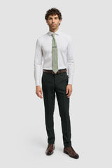 Pantaloni bărbătești din tweed verde măsliniu Caridi