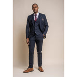 Caridi - Men's Tweed Navy Blue Blazer