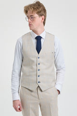 Costum de mireasă bărbătesc crem din 3 piese - Cavani Caridi