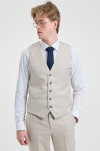 Costum de mireasă bărbătesc crem din 3 piese - Cavani Caridi