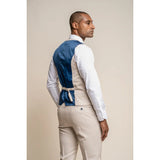 Caridi - Men's Tweed Beige Wedding Waistcoat