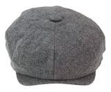 Mens 8 Panel Newsboy Cap - Cavani Martez - Dark Grey
