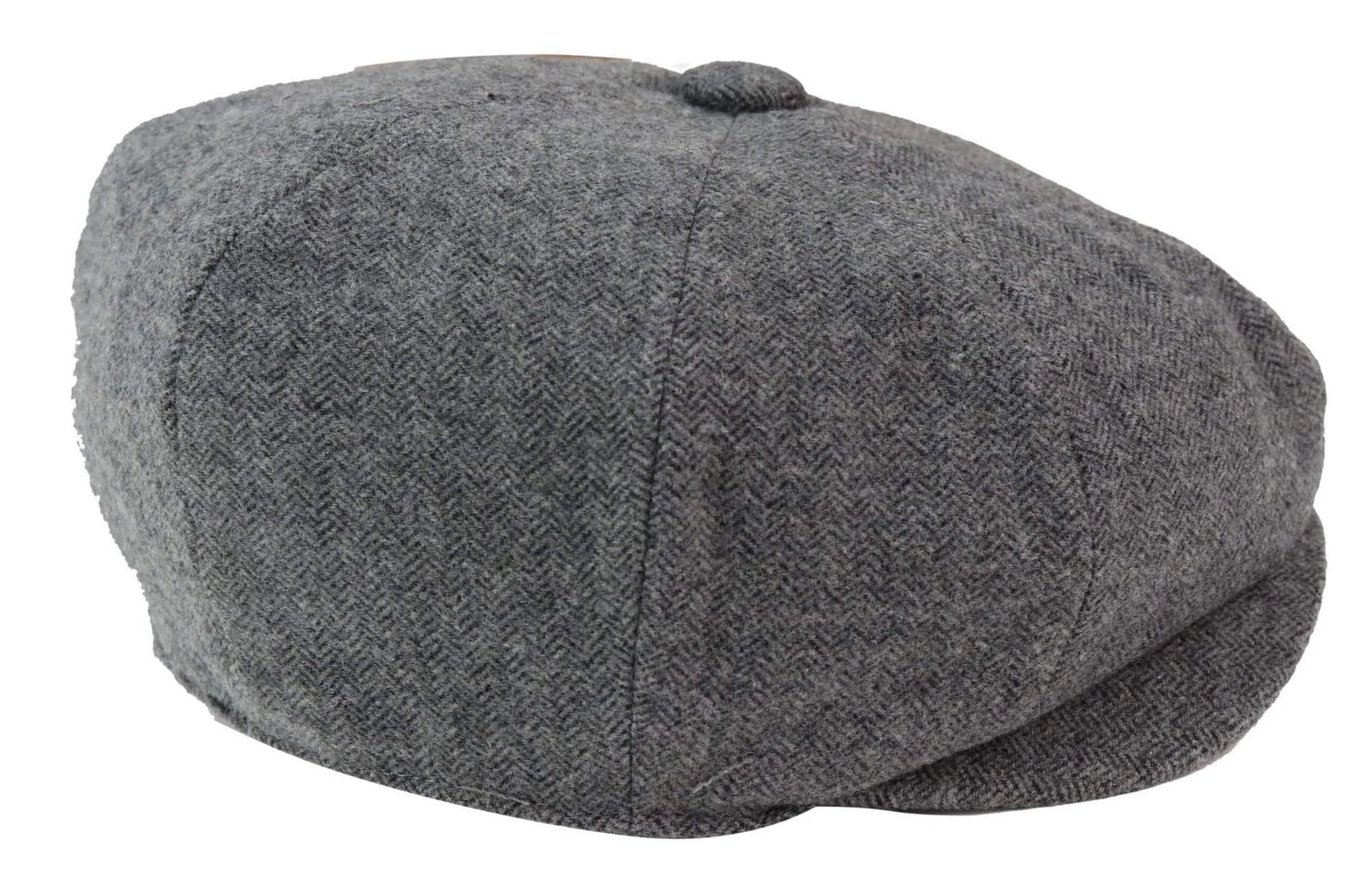 Mens 8 Panel Newsboy Cap - Cavani Martez - Dark Grey