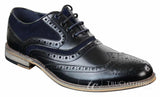 Mens Real Leather & Suede Laced Gatsby Brouges Smart Casual Designer Retro Shoes