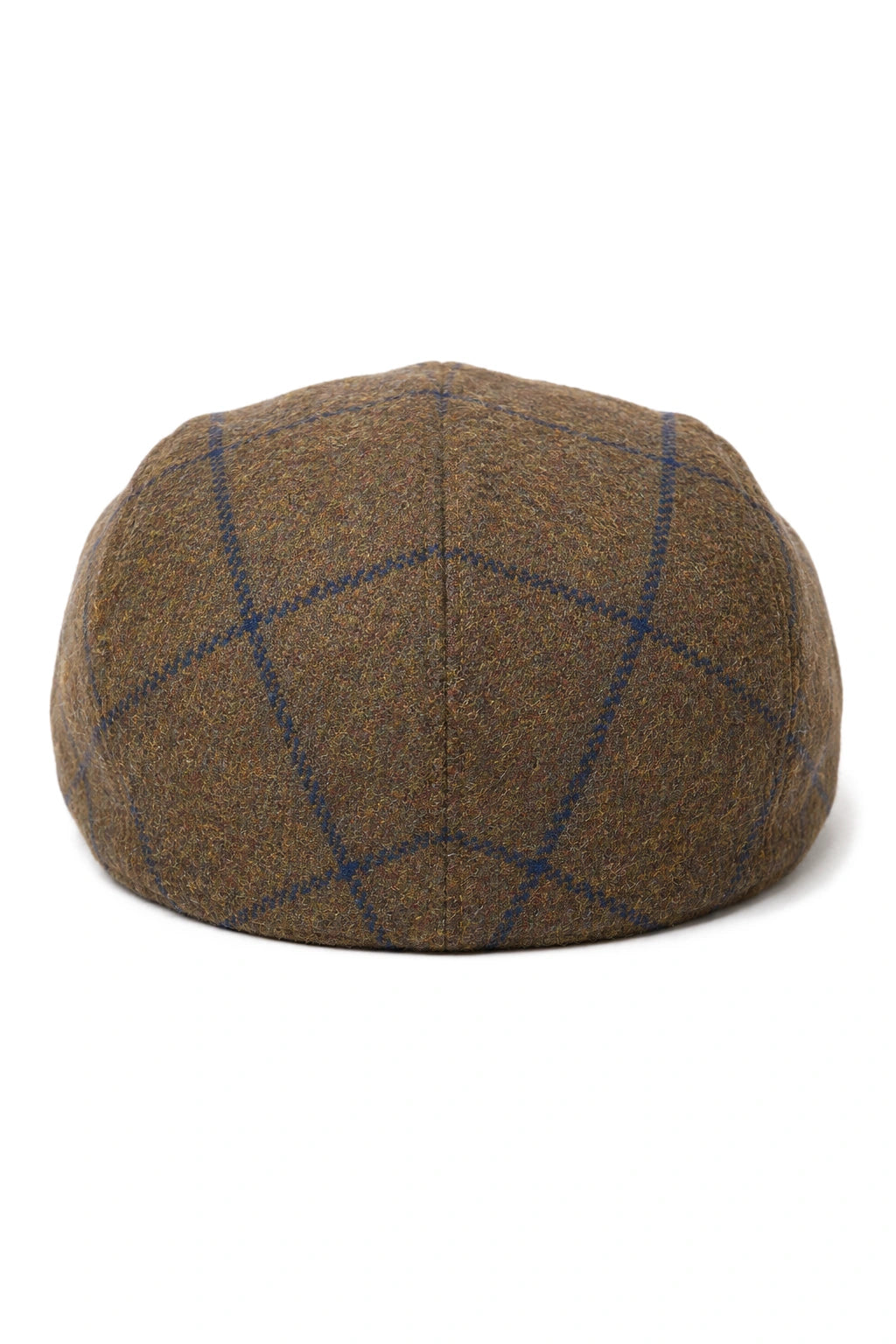 Șapcă plată Cavani Kempson - Pălărie bărbătească din lână Tweed cu carouri, stil Grandad, vintage - Verde măsliniu/albastru marin