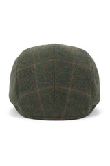 Șapcă plată Cavani Kempson - Pălărie bărbătească din lână Tweed cu carouri, stil Grandad, vintage - Verde măsliniu/albastru marin