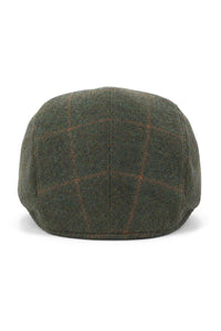 Șapcă plată Cavani Kempson - Pălărie bărbătească din lână Tweed cu carouri, stil Grandad, vintage - Verde măsliniu/albastru marin