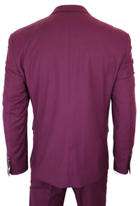 Cavani Magnus - Men's 3 Piece Cassic Burgundy Wine Suit