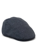 Pălărie Cavani Martez - Pălărie bărbătească Grandad, bleumarin, șapcă plată, model herringbone, vintage retro, Del Boy, clasic, Gatsby, Peaky Blinders