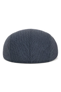 Pălărie Cavani Martez - Pălărie bărbătească Grandad, bleumarin, șapcă plată, model herringbone, vintage retro, Del Boy, clasic, Gatsby, Peaky Blinders