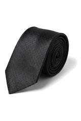 Cravată din satin Cavani - Cravată bărbătească asortată din mătase satinată, batistă și clemă de cravată cu buline, nuntă, bal și birou