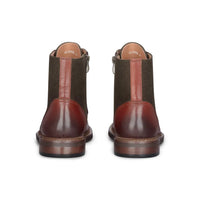 Clifford - Ghete bărbătești din piele naturală maro-kaki cu model brogue