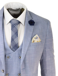 Mens Light Blue 3 Piece Suit