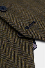 Damon - Vestă bărbătească verde măsliniu cu două rânduri de nasturi