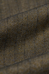 Costum bărbătesc verde măsliniu, 3 piese, model herringbone, din tweed