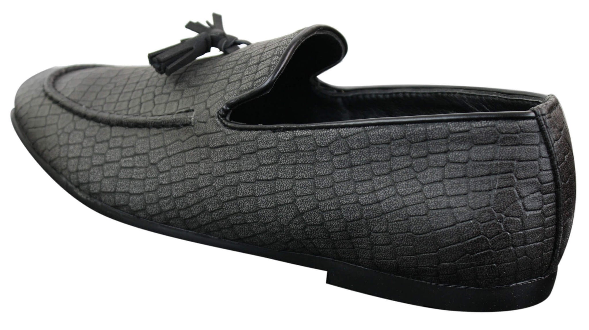 Elong DD0085 - Mens Snake Crocodile Leather PU Loafers Driving Shoes Slip On Tassel Comfort Vintage