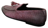 Elong DD0085 - Mens Snake Crocodile Leather PU Loafers Driving Shoes Slip On Tassel Comfort Vintage