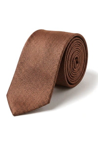 Set cadou cravată maro cu guler diamantat, butoni de manșetă, cravată cu broșă pentru cămașă, satin