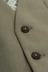 Donatella - Costum bărbătesc verde salvie, 3 piese, croială croită