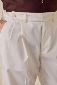 Set bărbătesc elegant casual, jachetă safari bej din amestec de bumbac și pantaloni albi